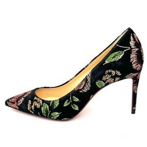 Christian Louboutin KATE 85 Floral Embroidered Velvet Heels Pumps Shoes